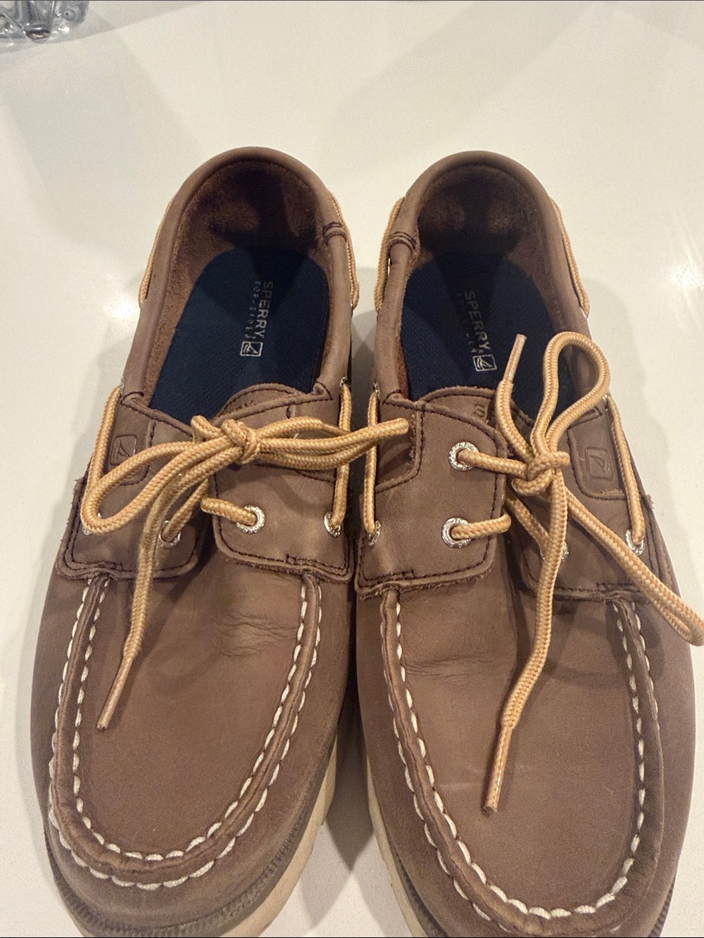 Sperry Brown Leather Classic Boat Shoes - Boys 5M